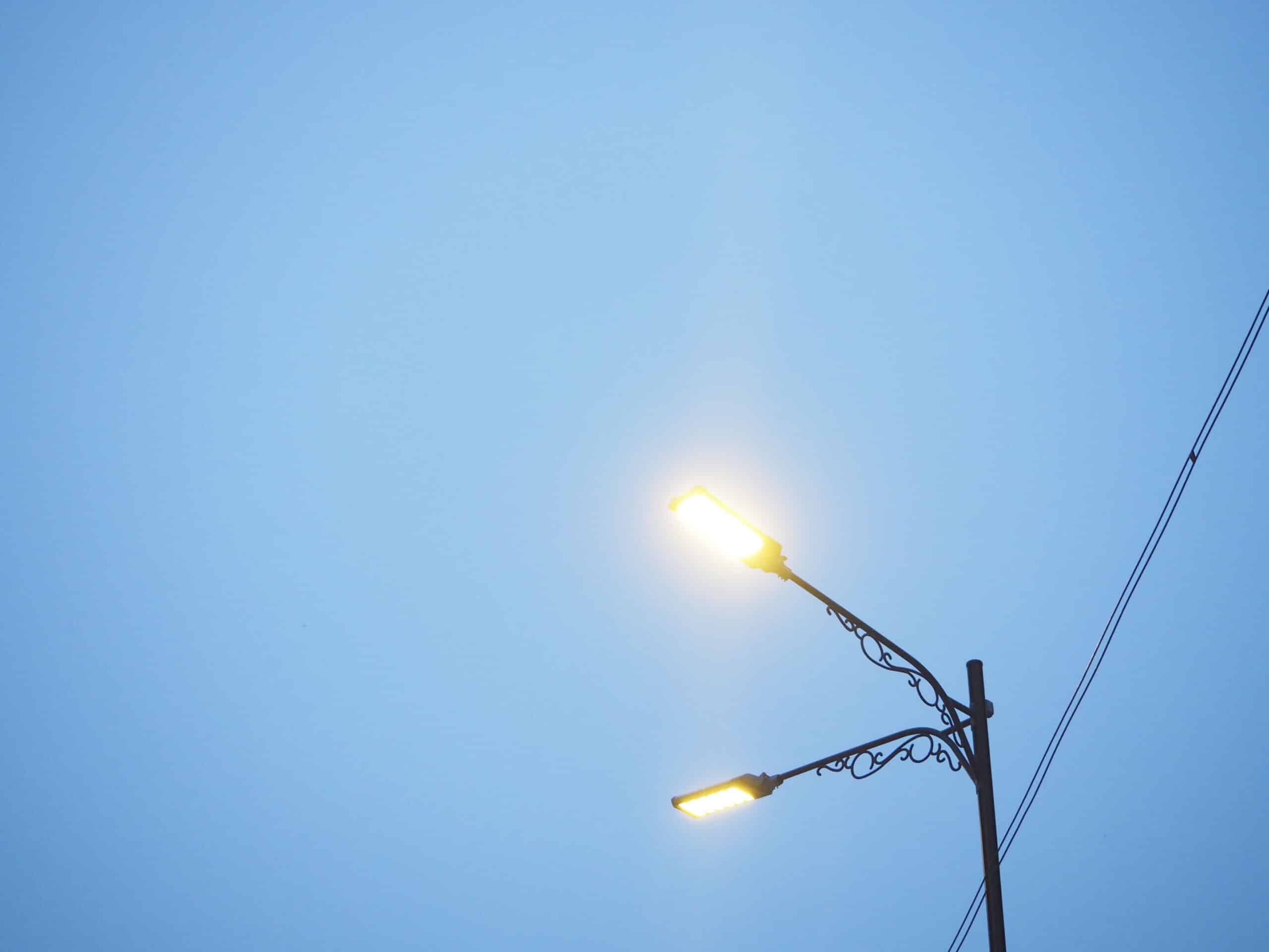Street lights in the evening